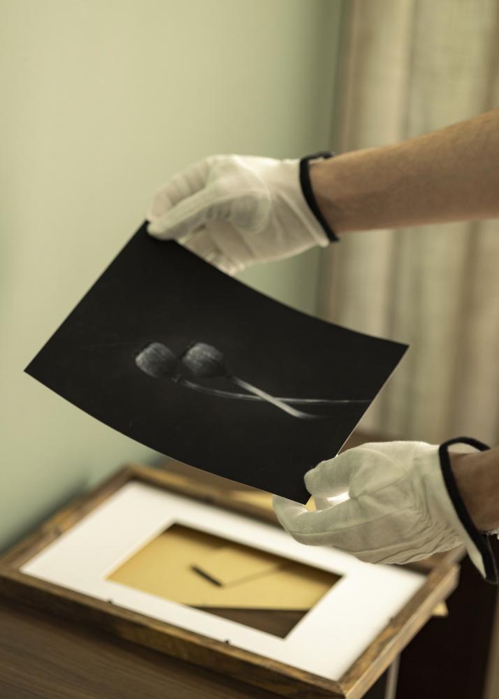 Katoenen handschoenen voor foto's