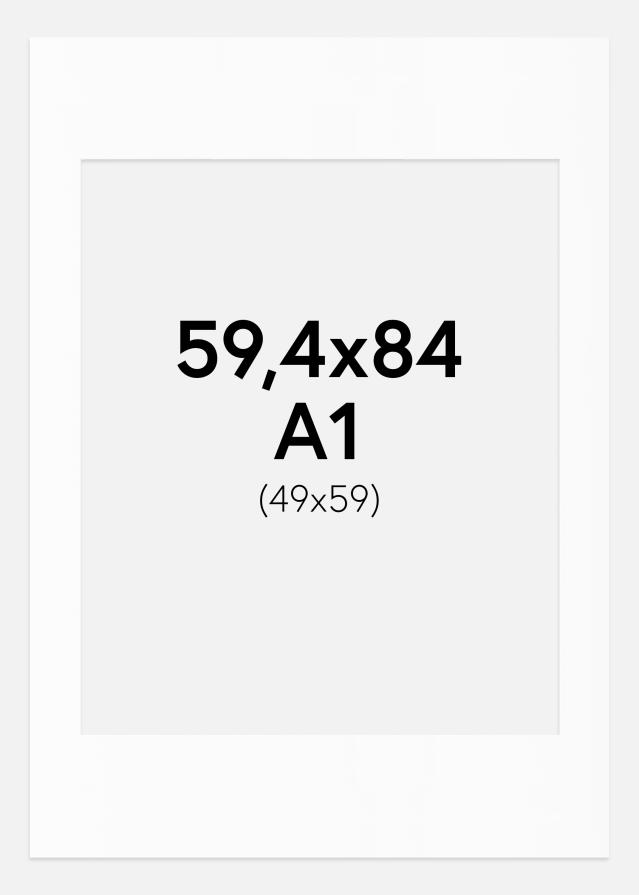 Passe-partout Wit Standaard (Witte kern) A1 59,4x84,1 cm (49x59)