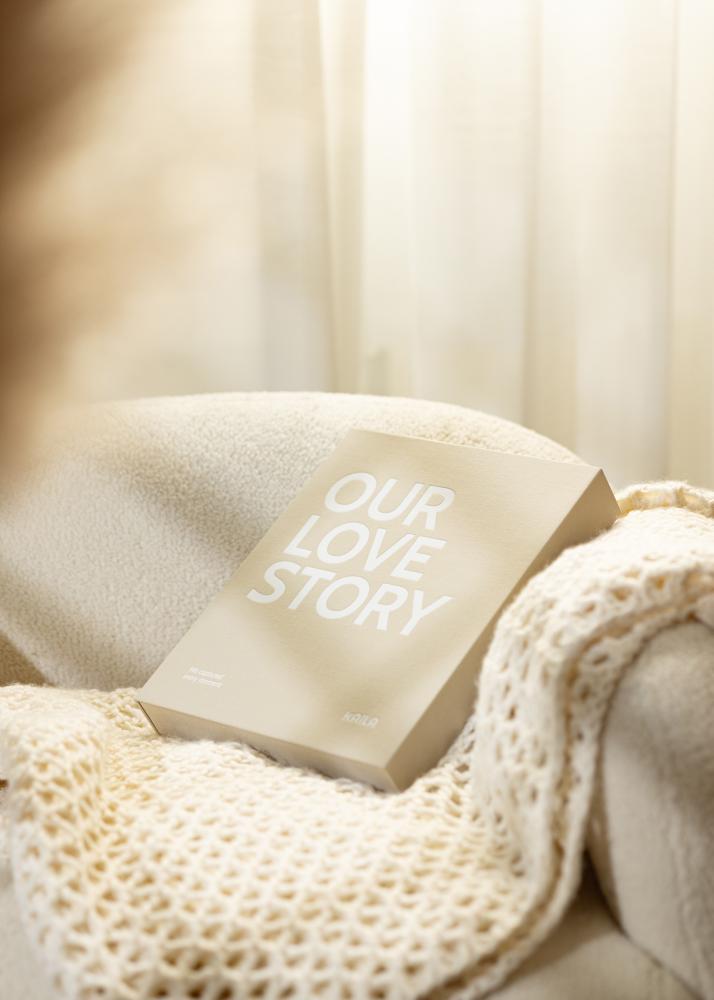 KAILA OUR LOVE STORY Grey - Coffee Table Photo Album (60 Zwarte zijden)