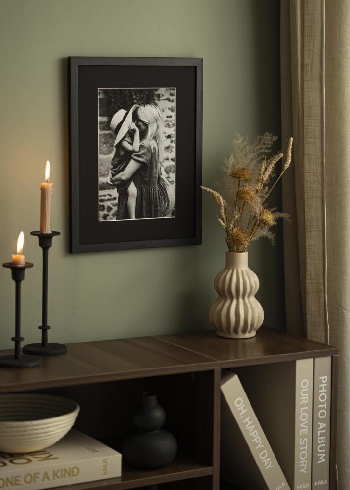 Passe-partout Zwart Standaard (Witte kern) 40x60 cm (31,9x47,3 - A3+)