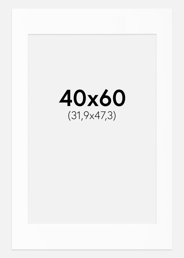 Passe-partout Wit Standaard (Witte kern) 40x60 cm (31,9x47,3 - A3+)