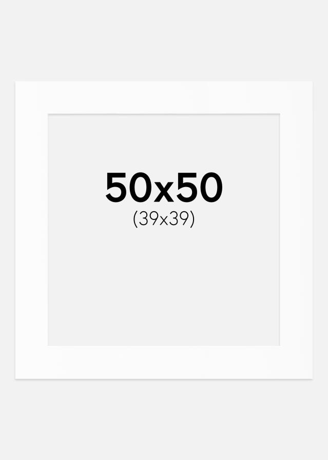 Passe-partout Wit Standaard (Witte kern) 50x50 cm (39x39)