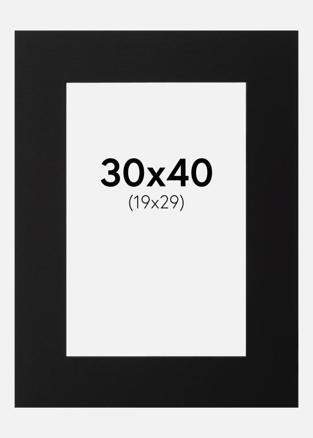 Passe-partout Zwart (Zwarte kern) 30x40 cm (19x29)