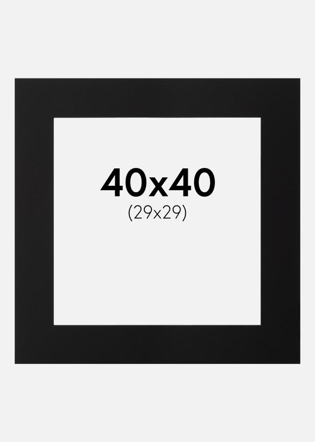 Passe-partout Zwart (Zwarte kern) 40x40 cm (29x29)
