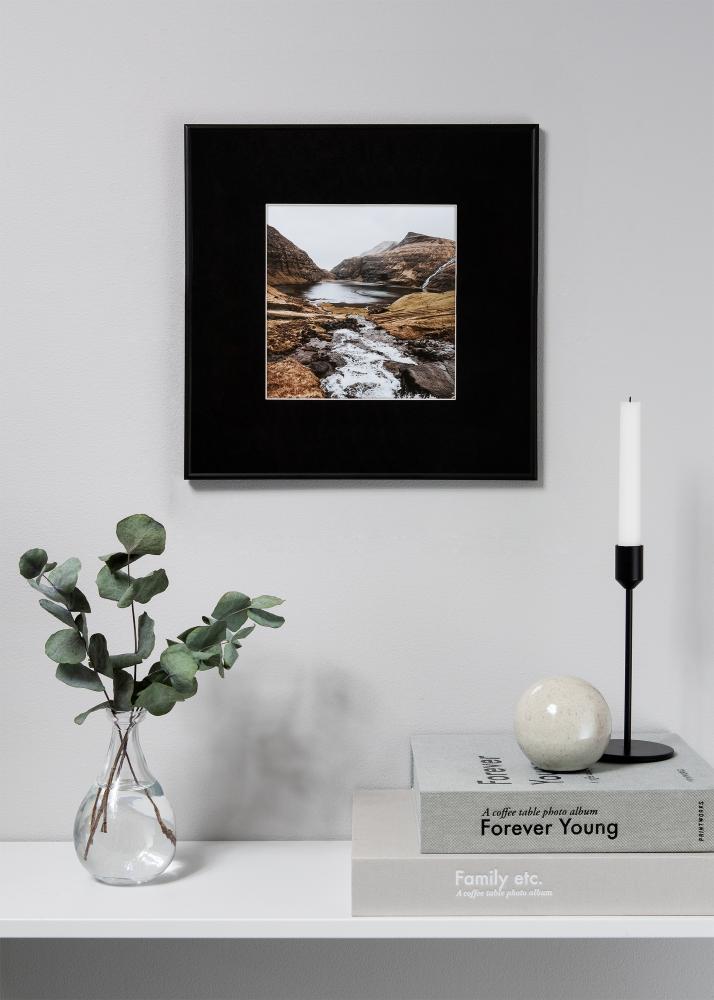 Passe-partout XL Zwart (Witte kern) 50x50 cm (29x29)