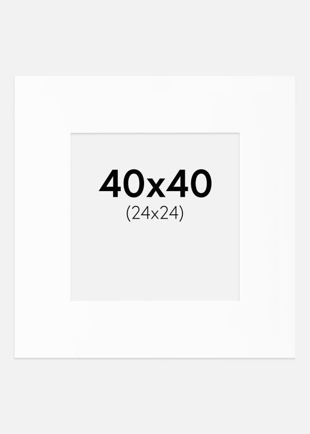 Passe-partout Wit Standaard (Witte kern) 40x40 cm (24x24)