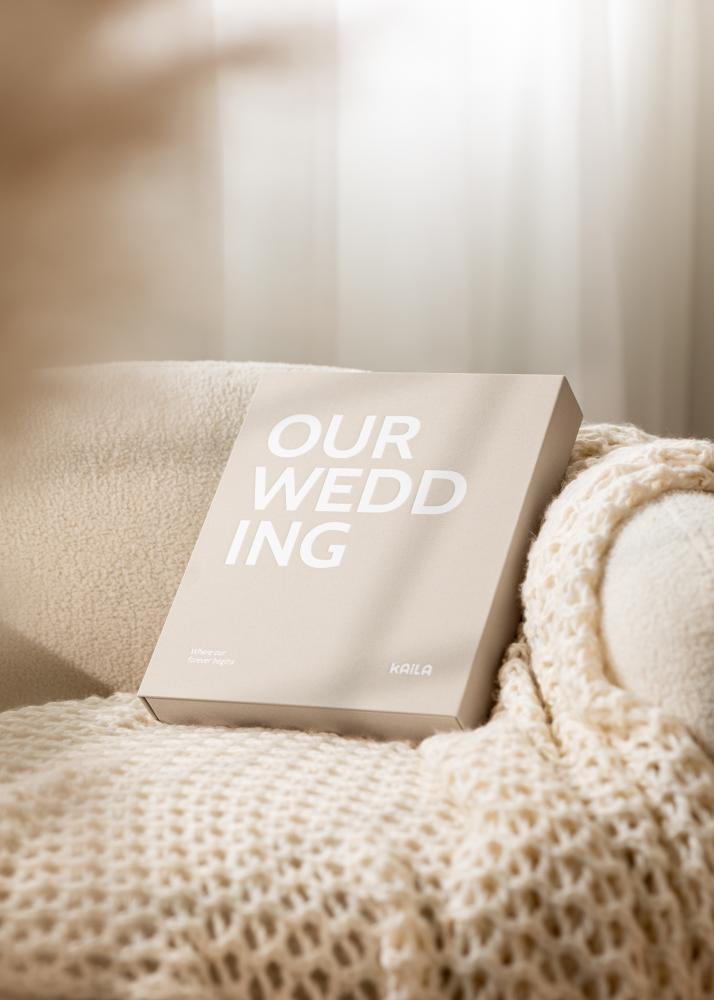 KAILA OUR WEDDING Creme - Coffee Table Photo Album (60 Zwarte zijden)