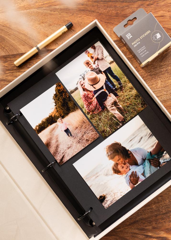 KAILA OUR WEDDING Creme - Coffee Table Photo Album (60 Zwarte zijden)