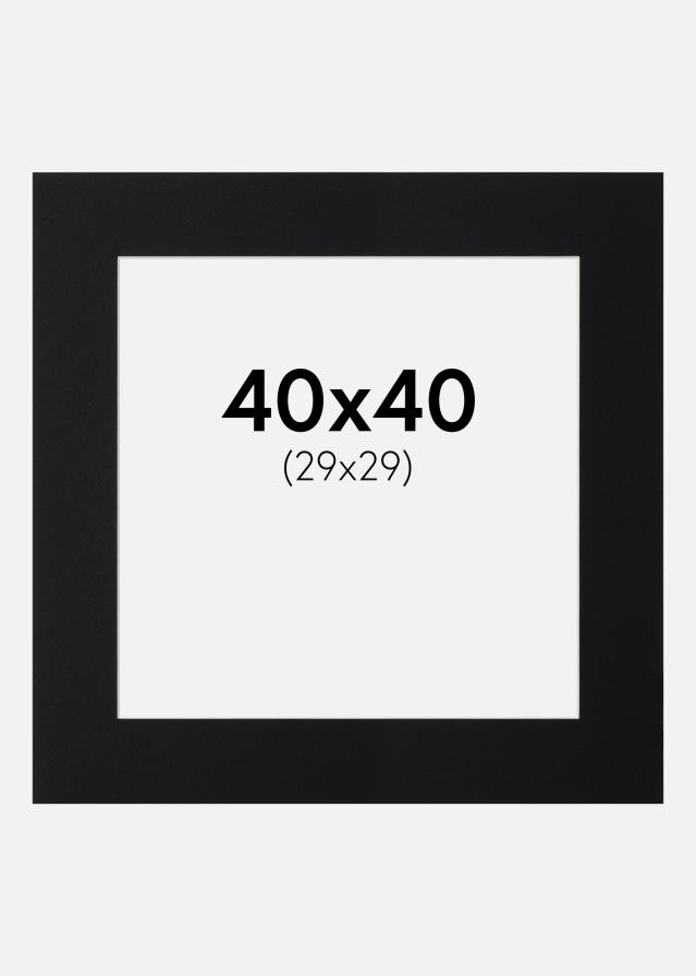 Passe-partout Zwart Standaard (Witte kern) 40x40 cm (29x29)