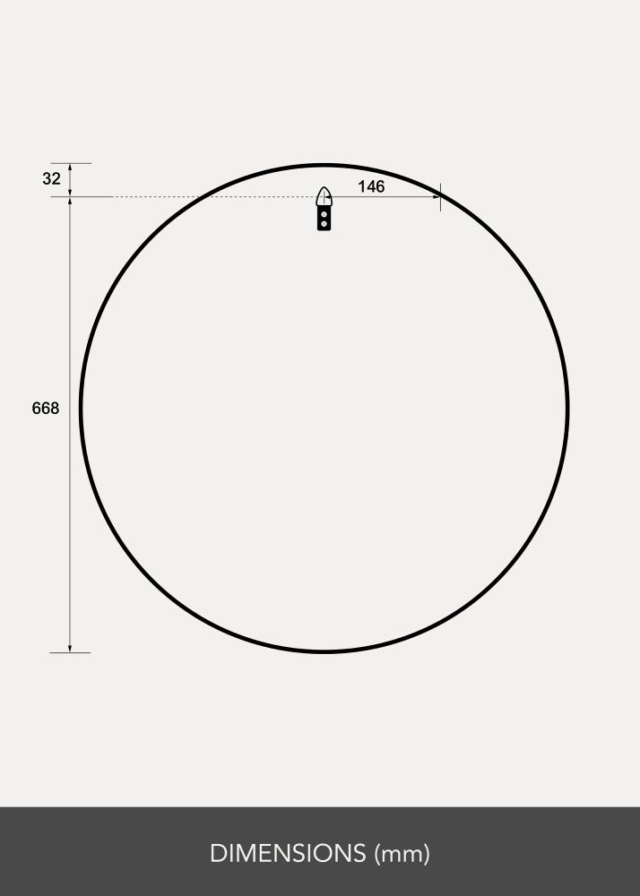 Spiegel Reflection Zwart 70 cm Ø