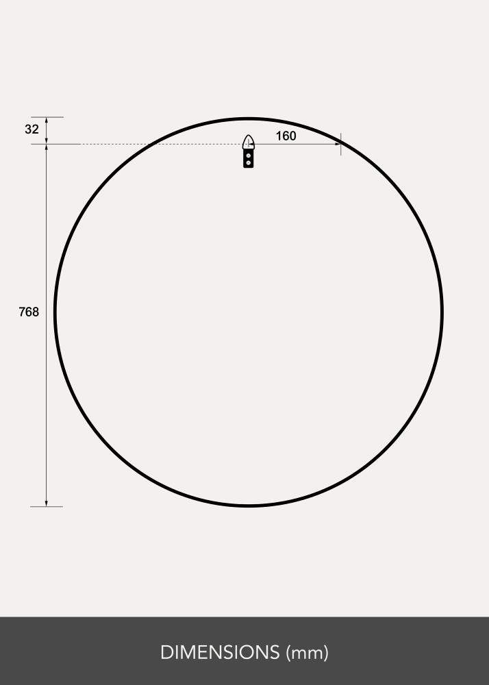 Spiegel Reflection Zwart 80 cm Ø