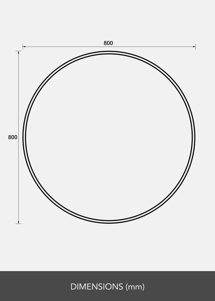 Spiegel Reflection Zwart 80 cm Ø