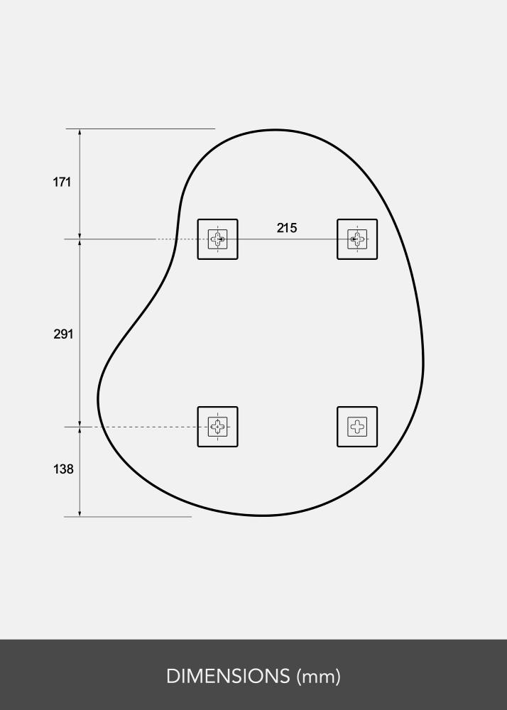 Spiegel Cashew 50x60 cm