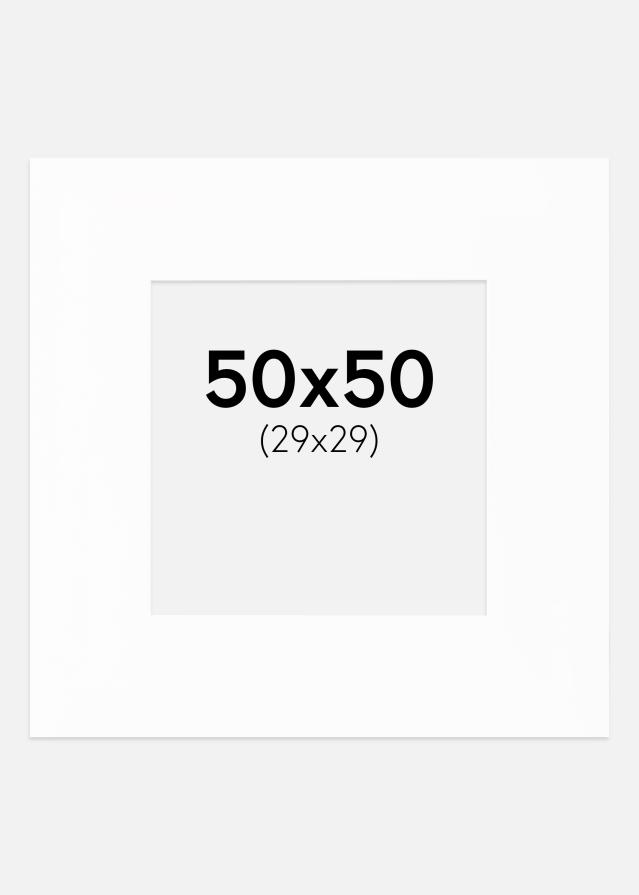 Passe-partout XL Wit (Witte kern) 50x50 cm (29x29)