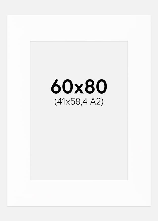 Passe-partout XL Standaard Wit (Witte Kern) 60x80 cm (41x58,4 - A2)