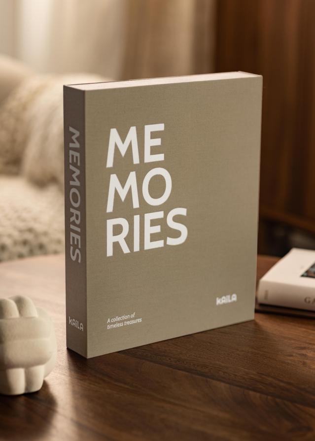 KAILA MEMORIES Grey/White - Coffee Table Photo Album (60 Zwarte zijden)