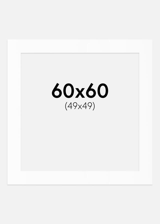 Passe-partout Wit Standaard (Witte kern) 60x60 cm (49x49)