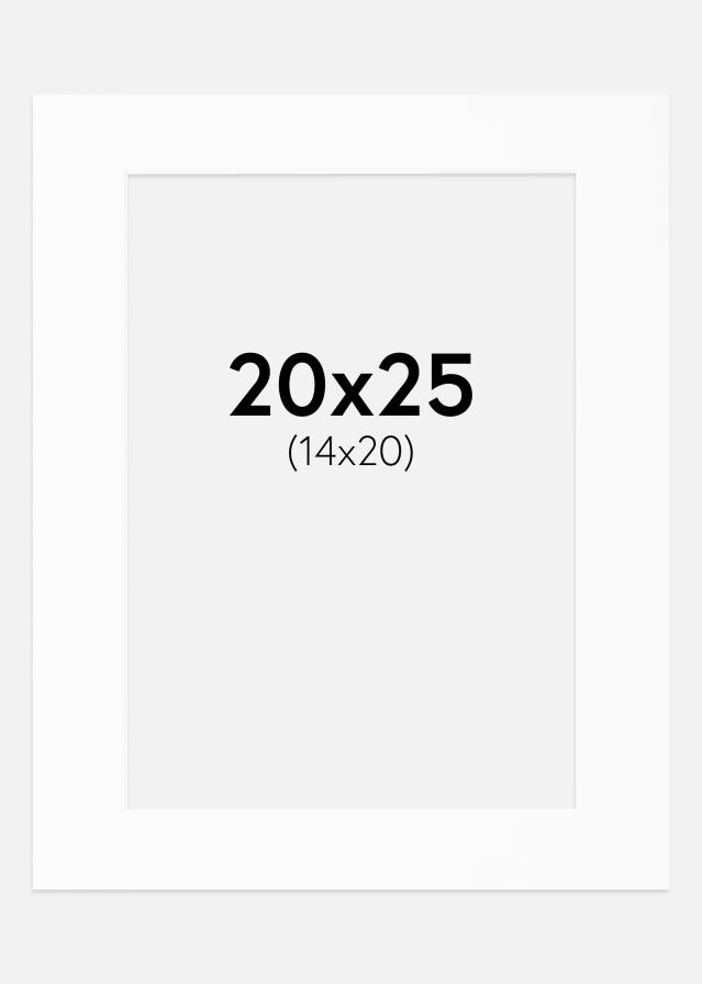 Passe-partout Wit Standaard (Witte kern) 20x25 cm (14x20)