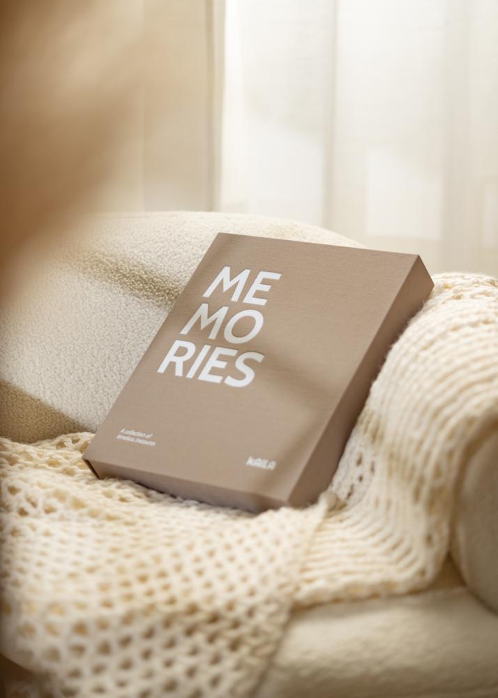 KAILA MEMORIES Grey/White - Coffee Table Photo Album (60 Zwarte zijden)