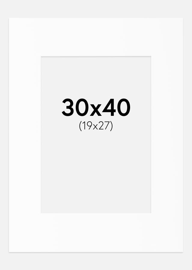 Passe-partout Wit Standaard (Witte kern) 30x40 cm (19x27)