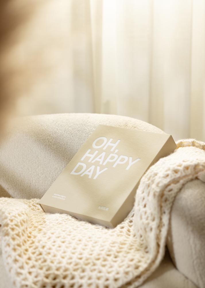 KAILA OH HAPPY DAY Grey - Coffee Table Photo Album (60 Zwarte zijden)