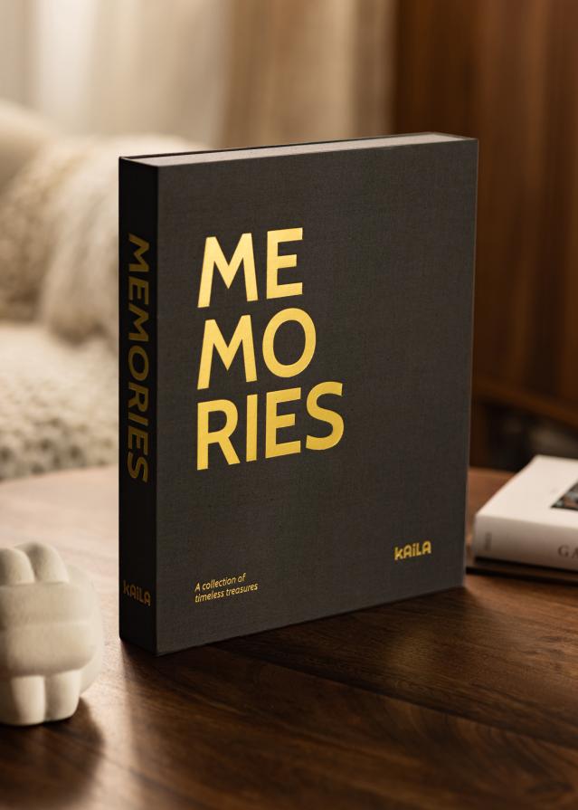 KAILA MEMORIES Black - Coffee Table Photo Album (60 Zwarte zijden)